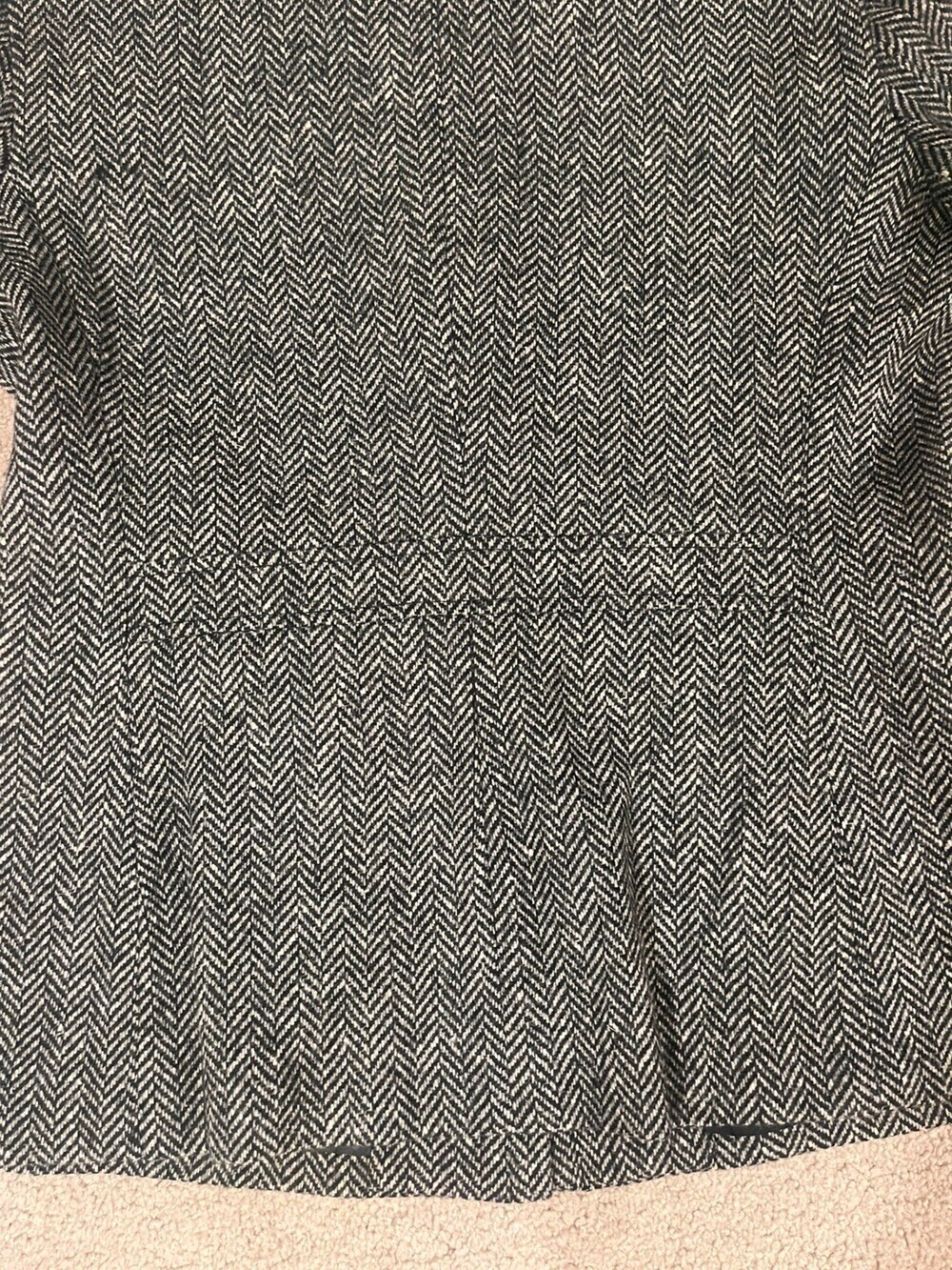 LAUREN RALPH LAUREN Women’s 8 Gray Herringbone Woolmark Wool Zip Jacket Lined - Picture 6 of 12
